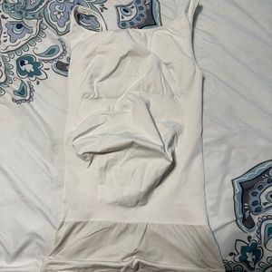 White Maternity Belly Support Tank Top by BLANQI